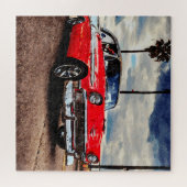 Aquarellkunst von 1956 Chevrolet Bel Air Puzzle (Horizontal)