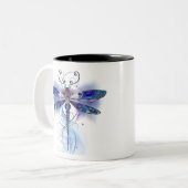 Aquarellkunst Zweifarbige Tasse (Vorderseite Links)