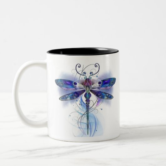 Aquarellkunst Zweifarbige Tasse (Links)