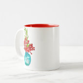 Aquarellkunst Zweifarbige Tasse (Vorderseite Links)