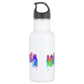 Aquarellkunstdruck der Skyline von Seattle USA Trinkflasche (Rückseite)