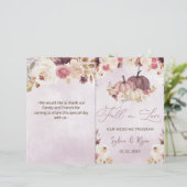 Aquarellkürbis in zwei Falten Hochzeitsprogramm (Stehend Vorderseite)