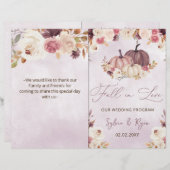 Aquarellkürbis in zwei Falten Hochzeitsprogramm (Vorne/Hinten)