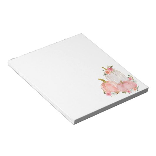 Aquarellkürbis Pastell Pink Rose Notizblock (angewinkelt)