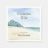 Aquarellküste am Strand Serviette (Vorderseite)