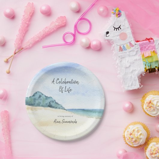 Aquarellküste Pappteller (Party)