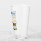 Aquarellküste Strand Ozean Leuchtturm Glas (Links)