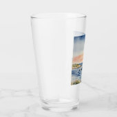 Aquarellküste Strand Ozean Leuchtturm Glas (Rechts)