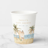 Aquarellküste Surf Kinderdusche Pappbecher (Vorderseite)