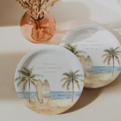 Aquarellküste Surf Kinderdusche Pappteller