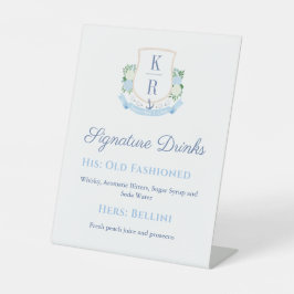 Aquarellküste - Untertitelgetränke für Hochzeiten Sockelschild