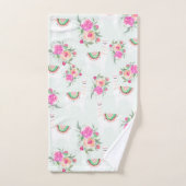 Aquarelllama auf Minze Badhandtuch Set (Handtuch)