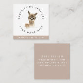 Aquarelllama mit Brillen Babysitter Pastel Quadratische Visitenkarte (Vorne/Hinten)