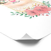 Aquarelllama mit Florals Foto Print (Ecke)