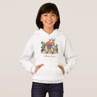 Aquarelllama mit Kakteen Hoodie