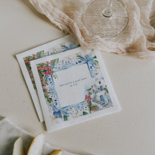Aquarellland Griechenland Hochzeit Serviette