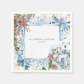 Aquarellland Griechenland | Hochzeit Serviette (Vorderseite)