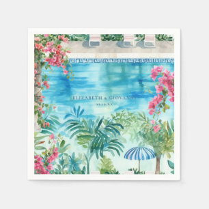 Aquarellland Griechenland Hochzeit von Napkins Serviette