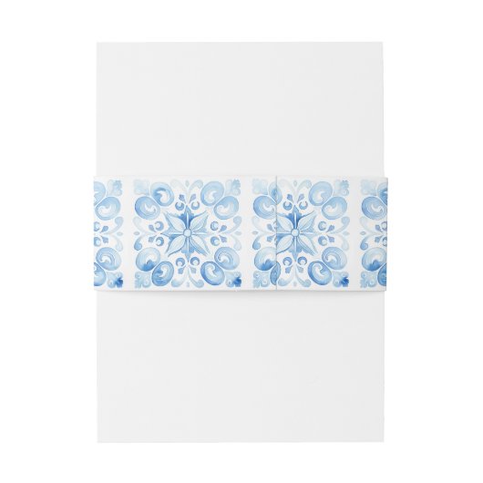 Aquarellland Griechenland | Hochzeitsmonogramm Einladungsbanderole (Rückseitenbeispiel)