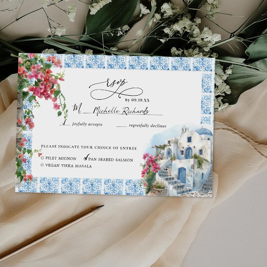 Aquarellland Griechenland | HochzeitsrSVP RSVP Karte