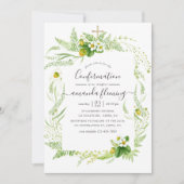 Aquarellland - Rustikale Grünbestätigung Einladung (Vorderseite)