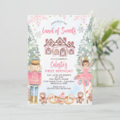 Aquarellland Süßigkeiten Nutcracker Geburtstag Einladung (Stehend Vorderseite)