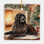 Aquarellland - Weihnachtslandschaft 2 Keramikornament (Rückseite)