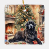 Aquarellland - Weihnachtslandschaft 3 Keramikornament (Vorderseite)