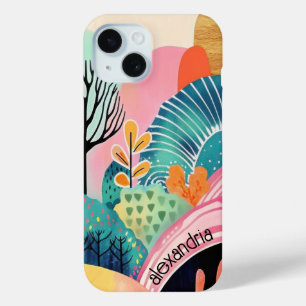 Aquarelllandschaft Abstrakt farbig mit Namen Case-Mate iPhone Hülle