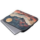 Aquarelllandschaft Abstrakt farbig mit Namen Laptopschutzhülle (Vorne Knopf)