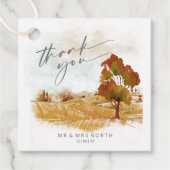 Aquarelllandschaft Danke Autumn Gold ID786 Geschenkanhänger (Vorderseite)