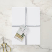 Aquarelllandschaft Danke Sage Green ID786 Geschenkanhänger (Mit Garn)