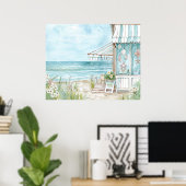 Aquarelllandschaft in sanften Farben Poster (Heimbüro)