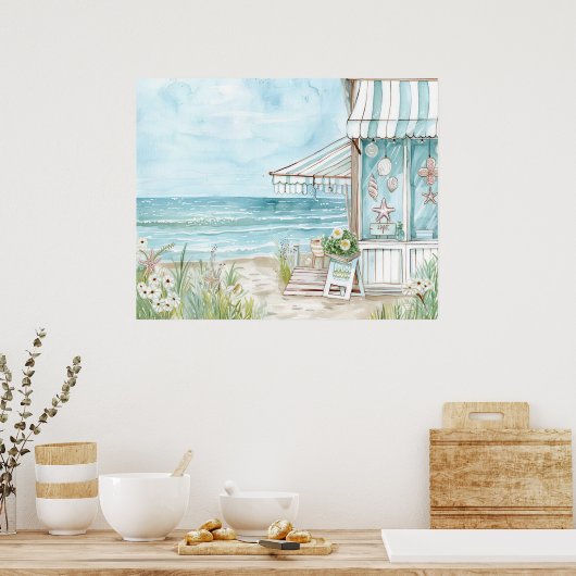 Aquarelllandschaft in sanften Farben Poster (Küche)