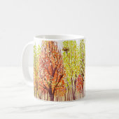 Aquarelllandschaft mit Herbstbäumen Kaffeetasse (Vorderseite Links)