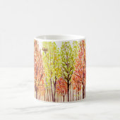 Aquarelllandschaft mit Herbstbäumen Kaffeetasse (Mittel)