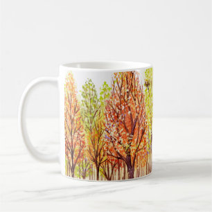 Aquarelllandschaft mit Herbstbäumen Kaffeetasse