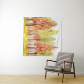 Aquarelllandschaft mit Herbstbäumen Wandteppich (Beispiel (Horizontal))