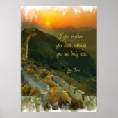 Aquarelllandschaft mit Zen-Zitat Poster (Vorne)