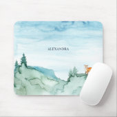 Aquarelllandschaft Niedlicher Fox-Wald Mousepad (Mit Mouse)