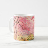 Aquarelllandschaft rosa rote Blume von W Kaffeetasse (Vorderseite Links)