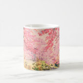 Aquarelllandschaft rosa rote Blume von W Kaffeetasse (Mittel)