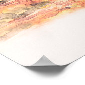 Aquarelllandschaft rosa rote Blume von W Poster (Ecke)