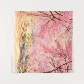 Aquarelllandschaft rosa rote Blume von W Wandteppich (Vorderseite (Horizontal))