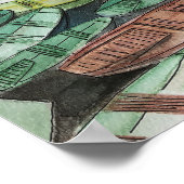 Aquarelllandschaft, Vietnam, Tam Coc Poster (Ecke)