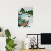Aquarelllandschaft, Vietnam, Tam Coc Poster Flye (Heimbüro)