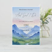 Aquarelllandschaften und Berge Hochzeit Einladung (Stehend Vorderseite)