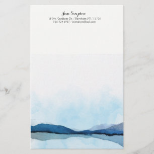 Aquarelllandschaftspersönliches stationäres briefpapier