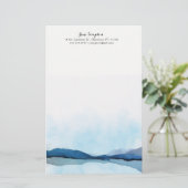 Aquarelllandschaftspersönliches stationäres briefpapier (Stehend Vorderseite)