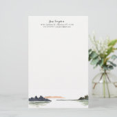 Aquarelllandschaftspersönliches stationäres briefpapier (Stehend Vorderseite)